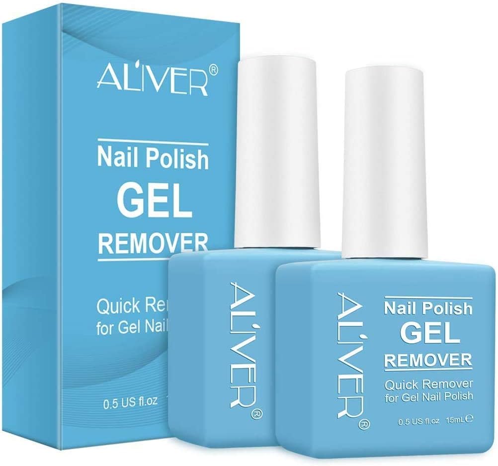 Gel Nail Polish Remover, (2PACK) Easily & Quickly Soak off Gel Polish No Need for Foil, Soaking or Wrapping, Remove Gel Nail Polish within 3-5 Minutes, Professional Nail Polish Remover 0.5 Fl Oz
