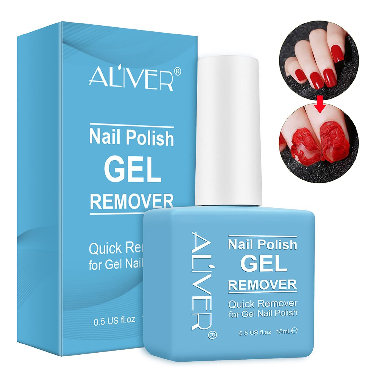 Gel Nail Polish Remover 1pcs, Professional Gel Polish Remover for Nails, No Need for Foil, Quick & Easy Polish Remover In 2-3 Minutes, No Need Soaking Or Wrapping-15ml