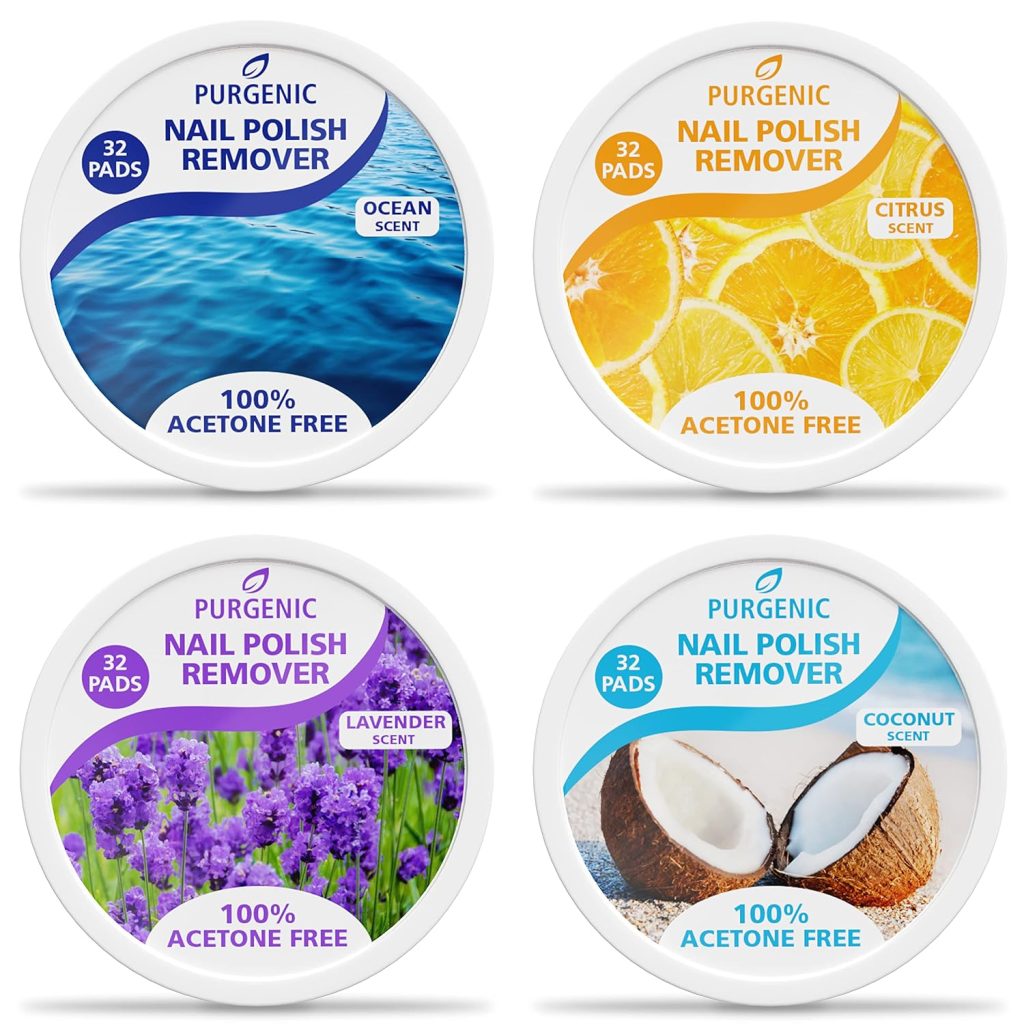 Nail Polish Remover Pads (128 Count) – Travel Nail Polish Remover Pads – Cuticle Wipes – Nail Polish Remover Wipes for On the Go & Travel – Lint Free Nail Polish Wipes (4 Pack)