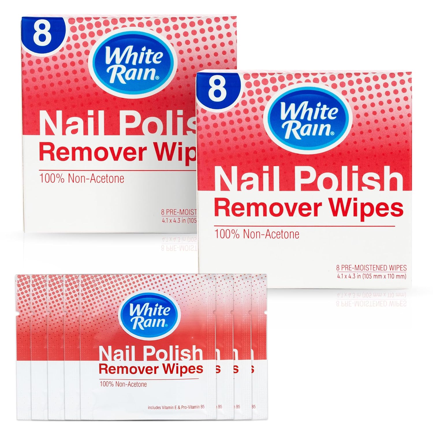 White Rain Nail Polish Remover Wipes 2 Pack – 16 Wipes – Non Acetone Nail Polish Remover Pads – Super Convenient Nail Polish Removers – Fingernail Polish Remover – Nail Polish Remover Non Acetone