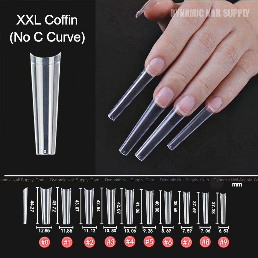 Clear XXL coffin nail tips - 2