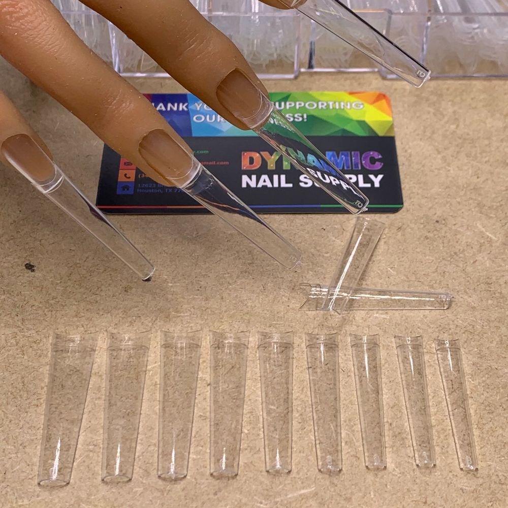 Clear XXL coffin nail tips - 5